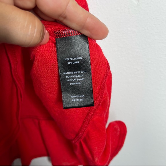 David Lerner Asymmetrical Ruffle Tank in Poppy Linen Blend Size XS Revolve - Picture 14 of 15